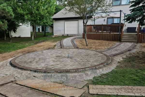 paver stand for firepit and walkway